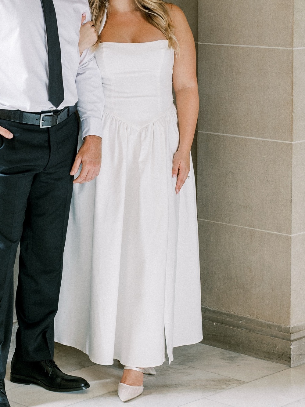 Showpo Ivory Halter Midi Dress with Side Slit - Picture 3 of 4